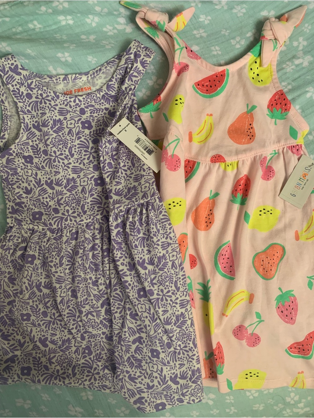 Joe Fresh Purple Floral & Pink Fruit-Print Girls' Dresses